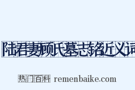 陆君妻顾氏墓志铭近义词是什么意思的图片